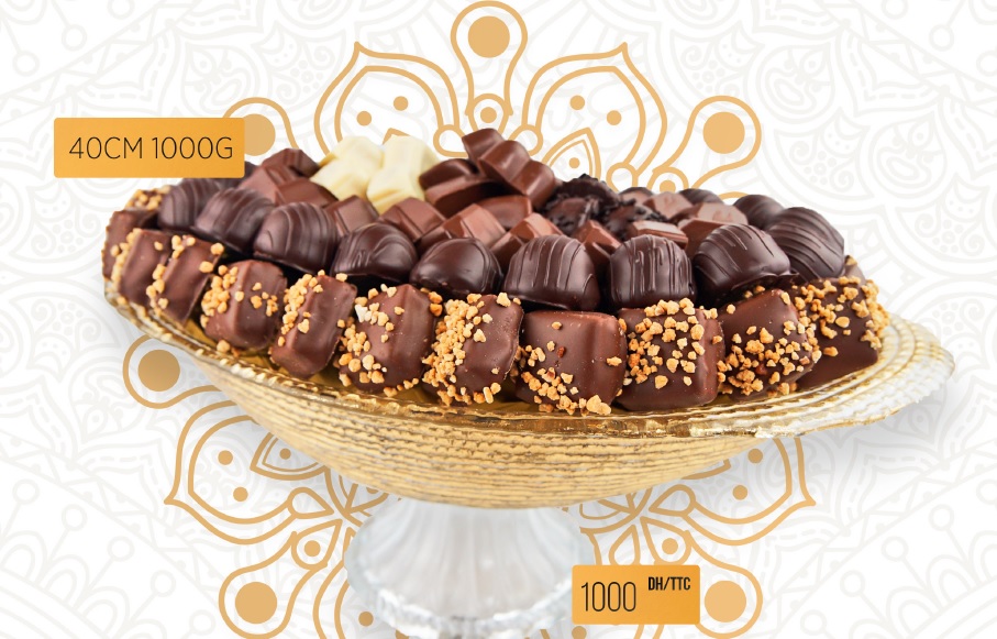 coffret chocolat suisse floral carré 1Kg maroc